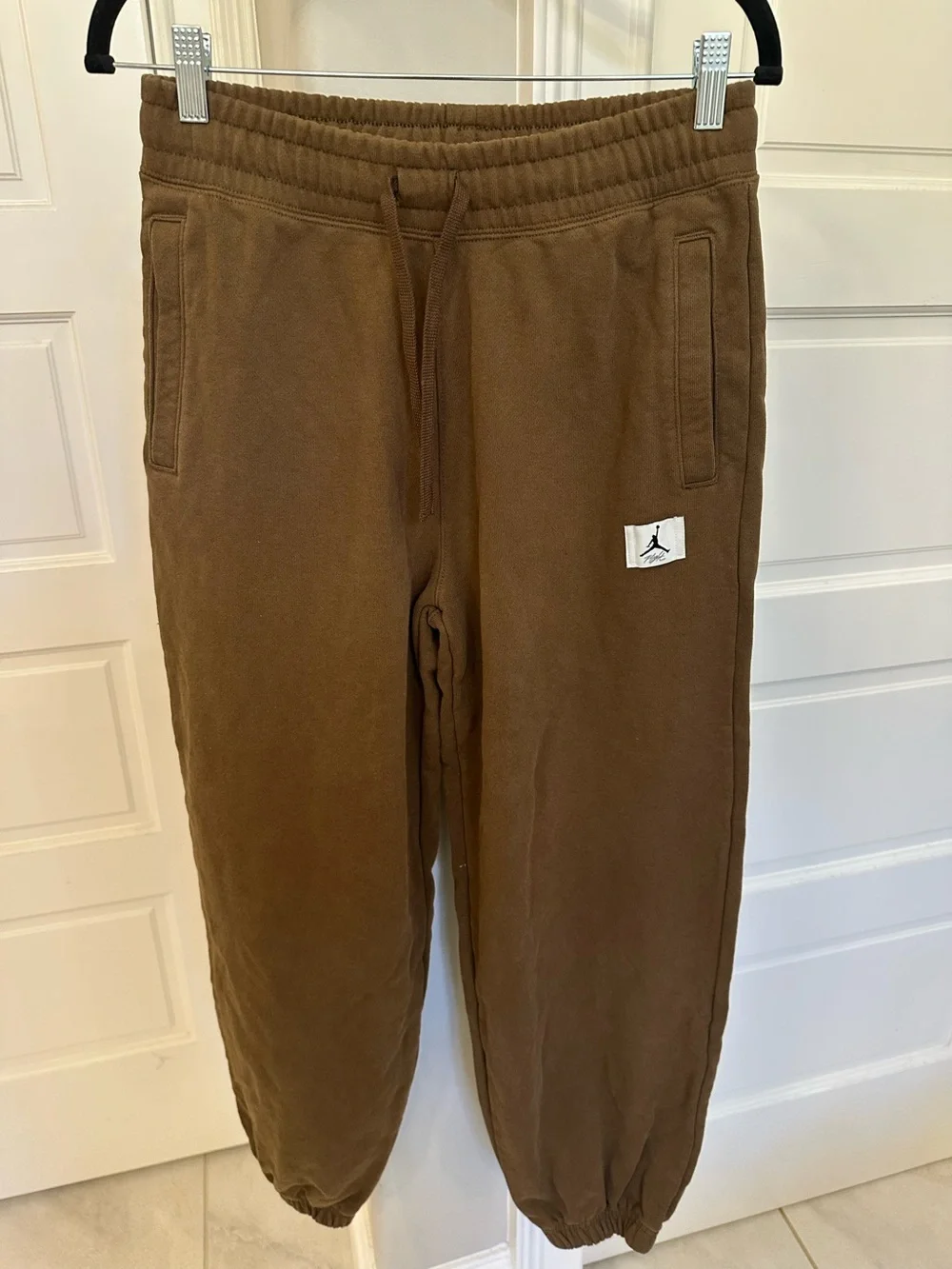 Jordan Flight Sweatpants Mens Small Brown Loose Fit Joggers Baggy Logo 23 Y2K